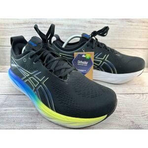 Asics GEL-Nimbus 25 Running Shoes Mens Size 11 Wide Black/Glow Yellow *WORN 1X*